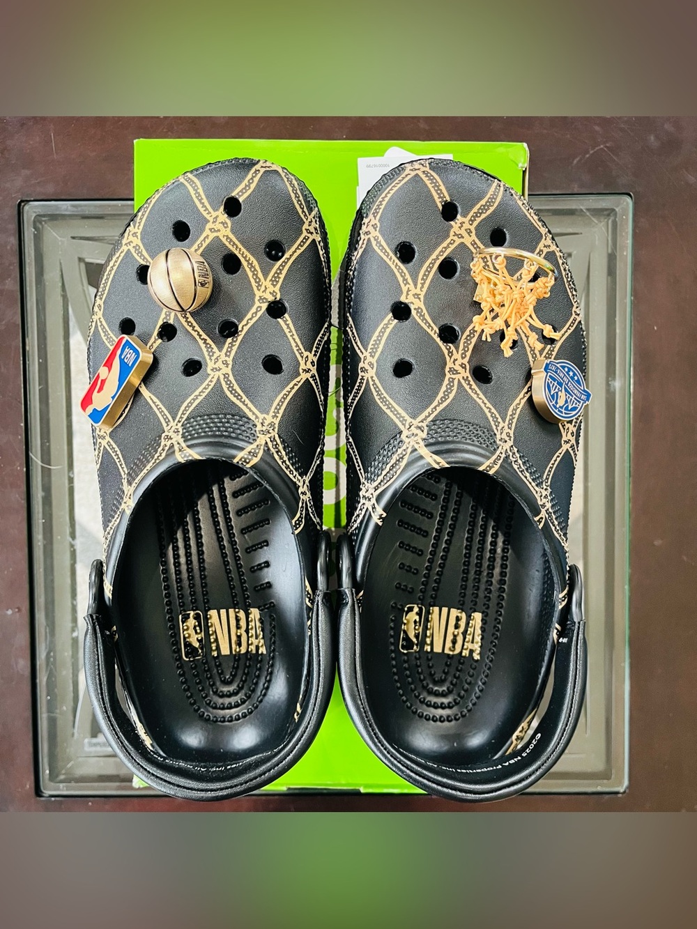 Crocs NBA All-Star Game Classic Clog Black Gold Basketball withJibbitz M9/W11